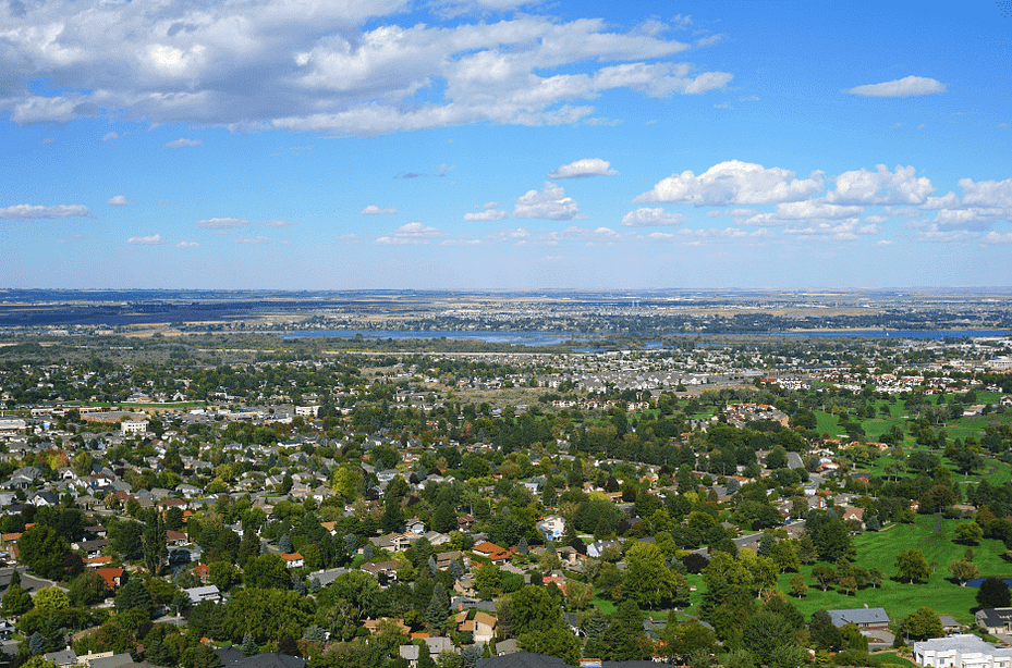 Aerial view of Tri-Cities, Washington